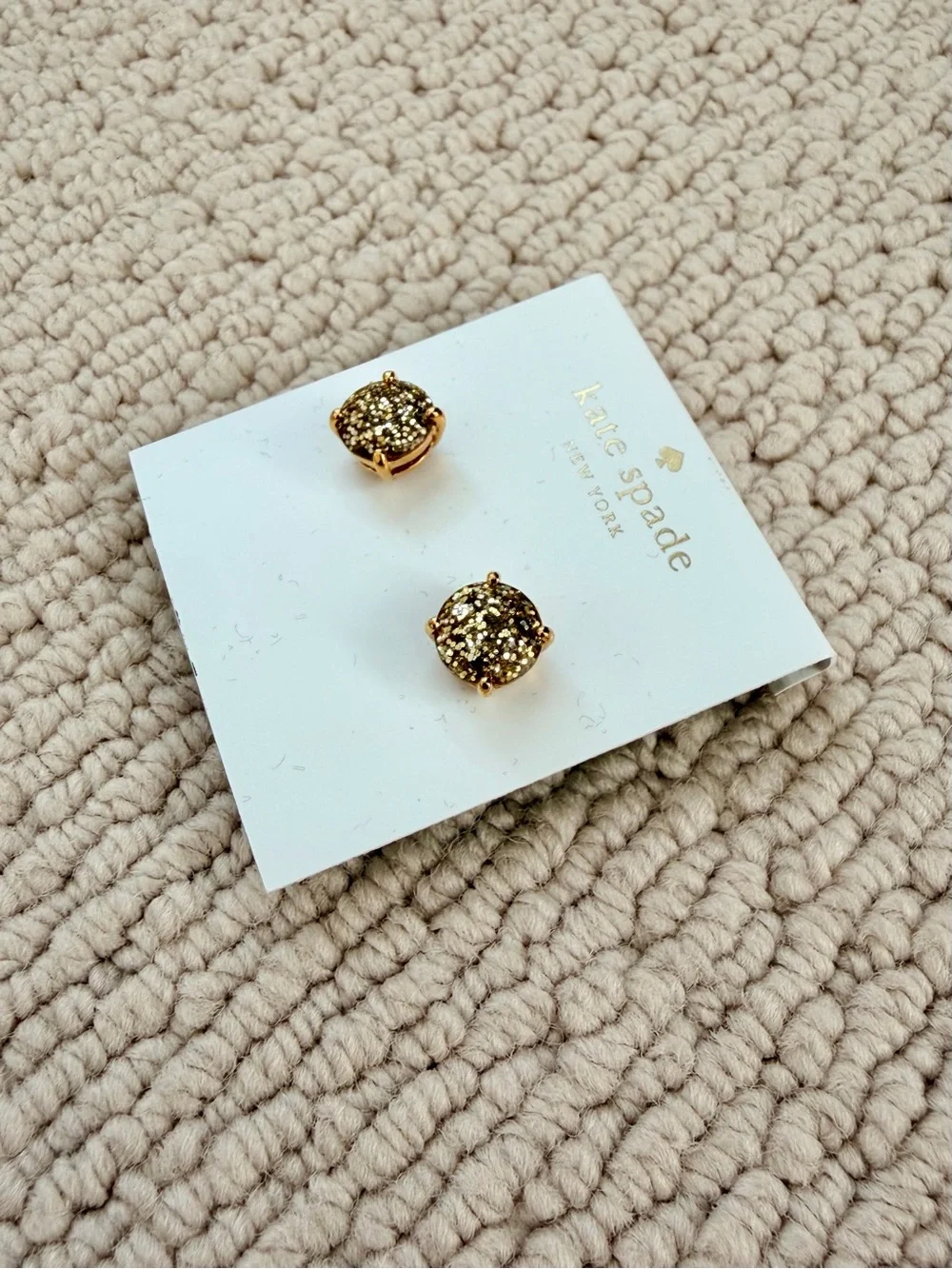 kate spade Gold Glitter Cluster Stud Earrings NWT